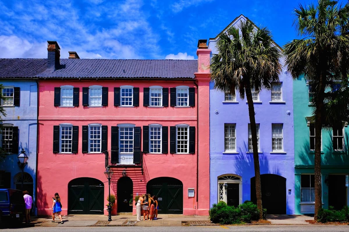 Rainbow Row in French Quarter, Charleston