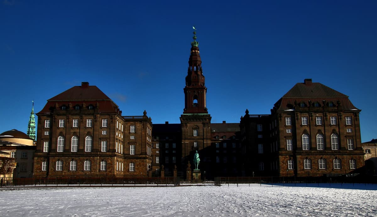 Christiansborg Palace Tower in Slotsholmen, Copenhagen