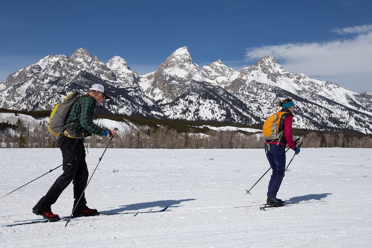 Teton Park Road winter trail in Moose, Grand Teton National Park