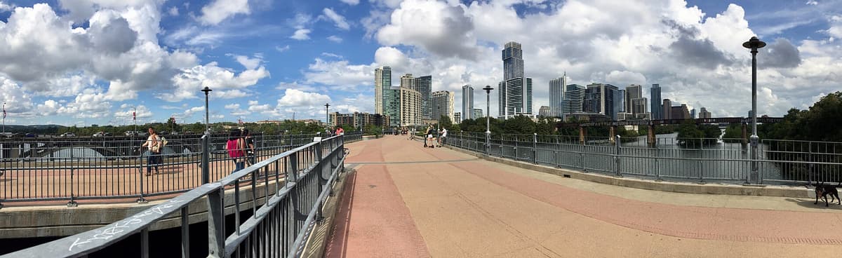 Pfluger Pedestrian Bridge in Downtown Austin & Lady Bird Lake