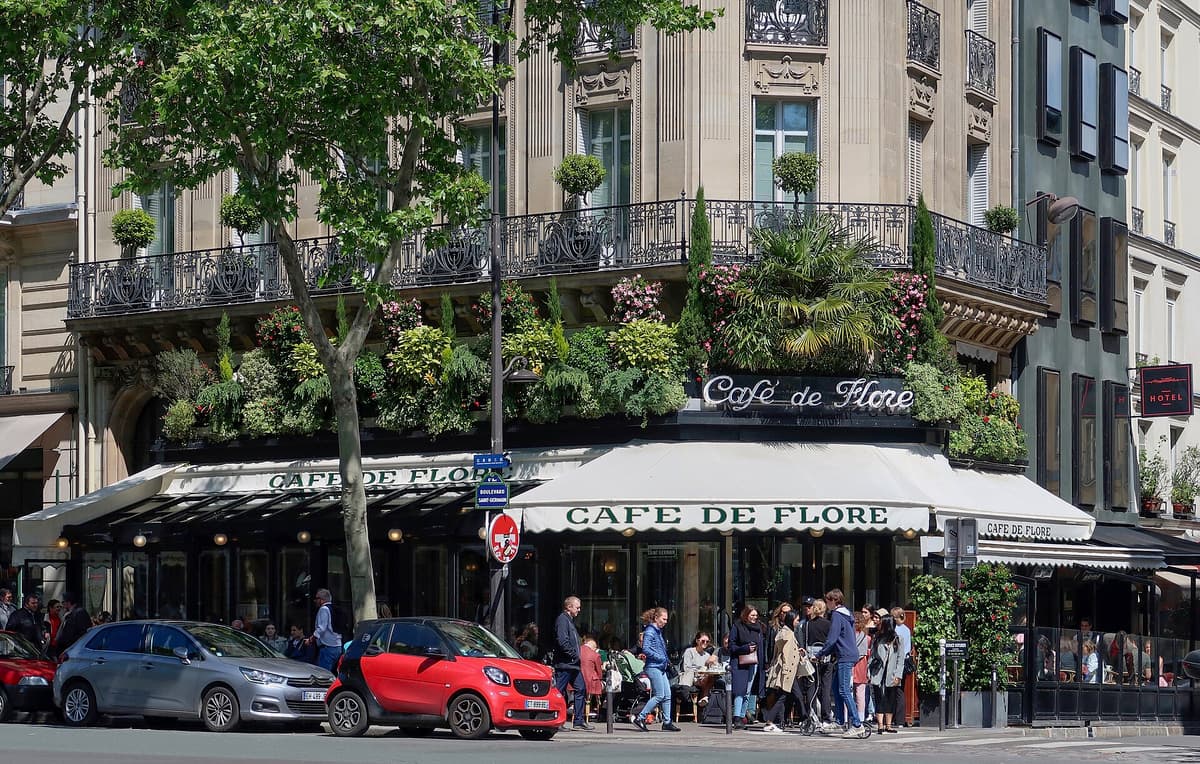 Café de Flore in Saint-Germain-des-Prés, Paris