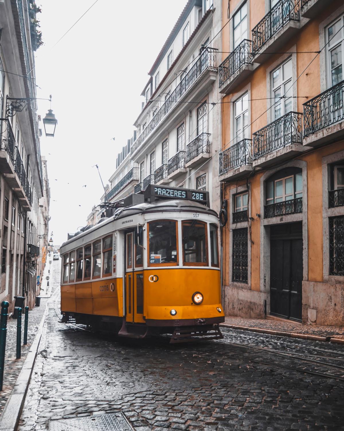 Tram 28 in Graça, Lisbon
