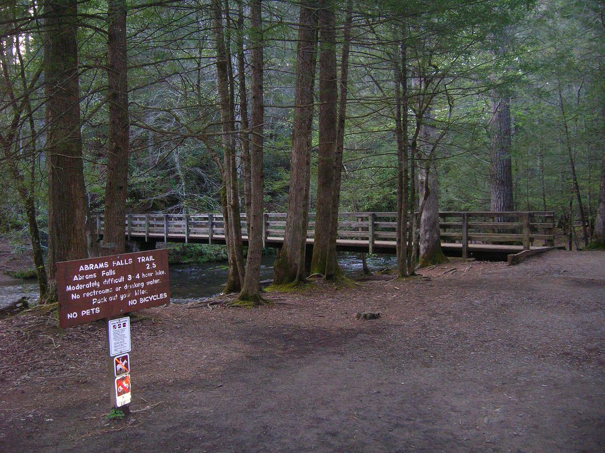 Abrams Falls Trail in Cades Cove, Townsend