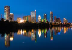 Downtown Austin & Lady Bird Lake on the Austin New Year's Eve route