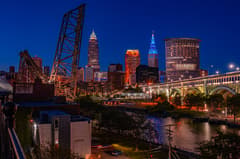 Downtown Cleveland & the Flats on the Cleveland New Year's Eve route