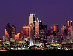 Downtown Dallas & Reunion Tower on the Dallas New Year's Eve route