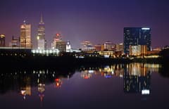 Downtown Indianapolis on the Indianapolis New Year's Eve route