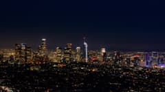 Downtown Los Angeles on the Los Angeles New Year's Eve route