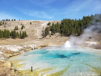 Fairy Falls Trail Grand Prismatic Overlook in Yellowstone National Park