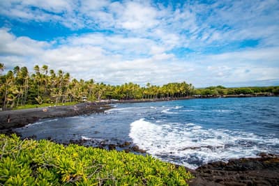 Punaluʻu Black Sand Beach in Big Island