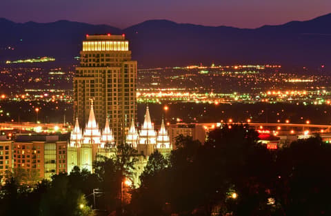 Downtown Salt Lake City, where this leg starts