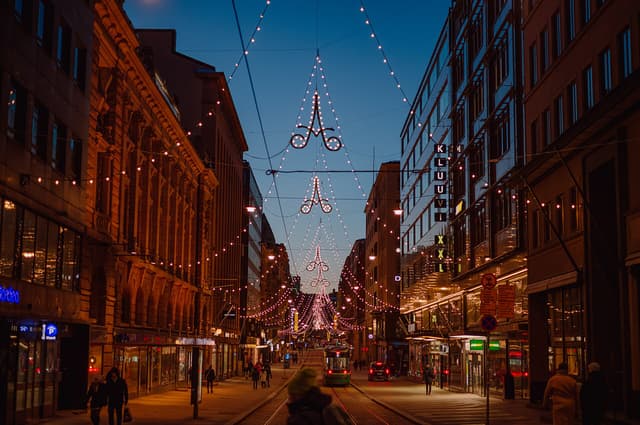 Aleksanterinkatu Christmas Street near Helsinki