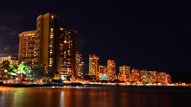 Waikiki Beach fireworks near Waikiki