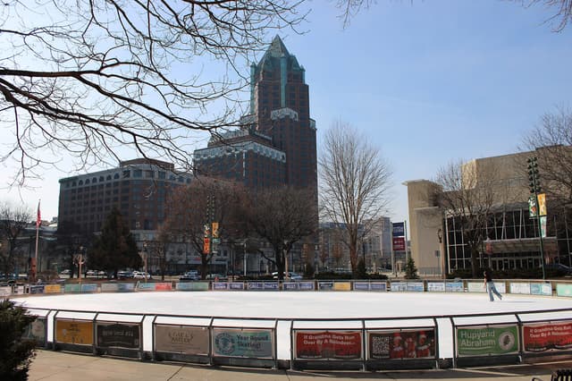 Red Arrow Park Ice Rink near Deer District & Downtown Milwaukee