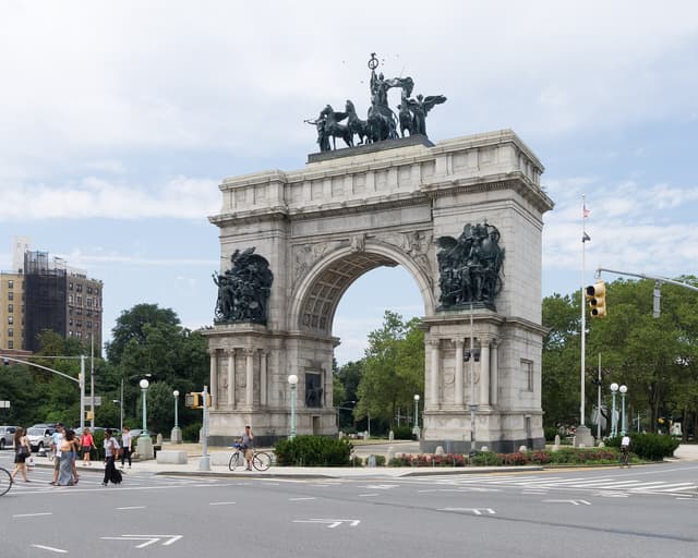 Grand Army Plaza fireworks near Midtown Manhattan